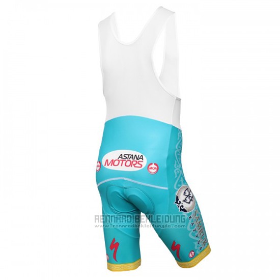 2016 Fahrradbekleidung Astana Hellblau Trikot Kurzarm und Tragerhose
